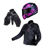 Combo Capacete + Jaqueta + Luvas LS2 Feminino